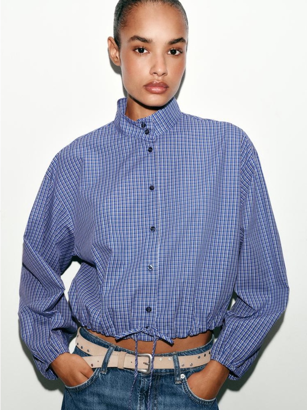 ZARA PLAID BALLOON SHIRT